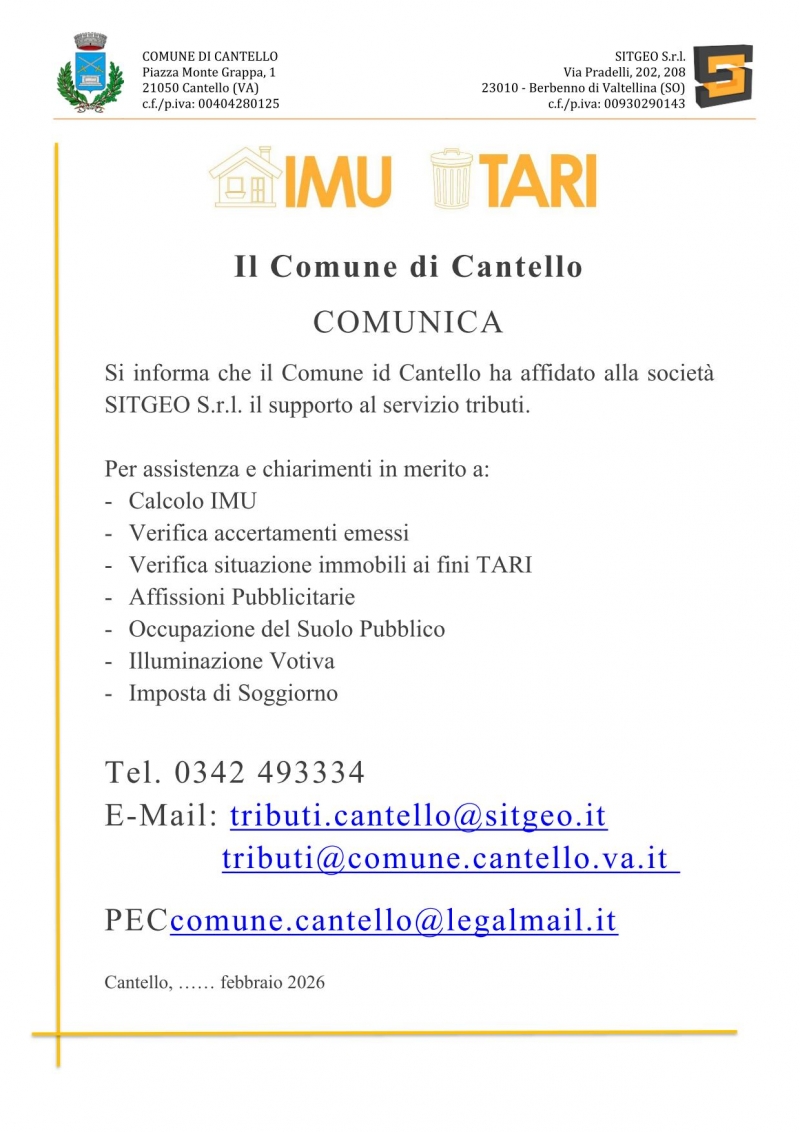 NOVITA\' Servizio Tributi